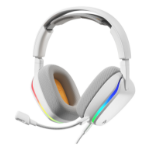 Glorious Gaming Glorious GHS Eternal RGB - Stereo RGB headset voor pc, PS5, PS4, Switch - Custom-tuned, gekantelde drivers, verstelbare, kristalheldere, afneembare mic, USB-C - Duurzaam, dag/nacht comfort - Wit