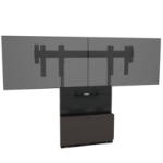 Chief Tempo Floor Support Mount and Frame, Black Powdercoat, Wood Door Kit in Wilsonart® Asian Night HPL with Black Locks