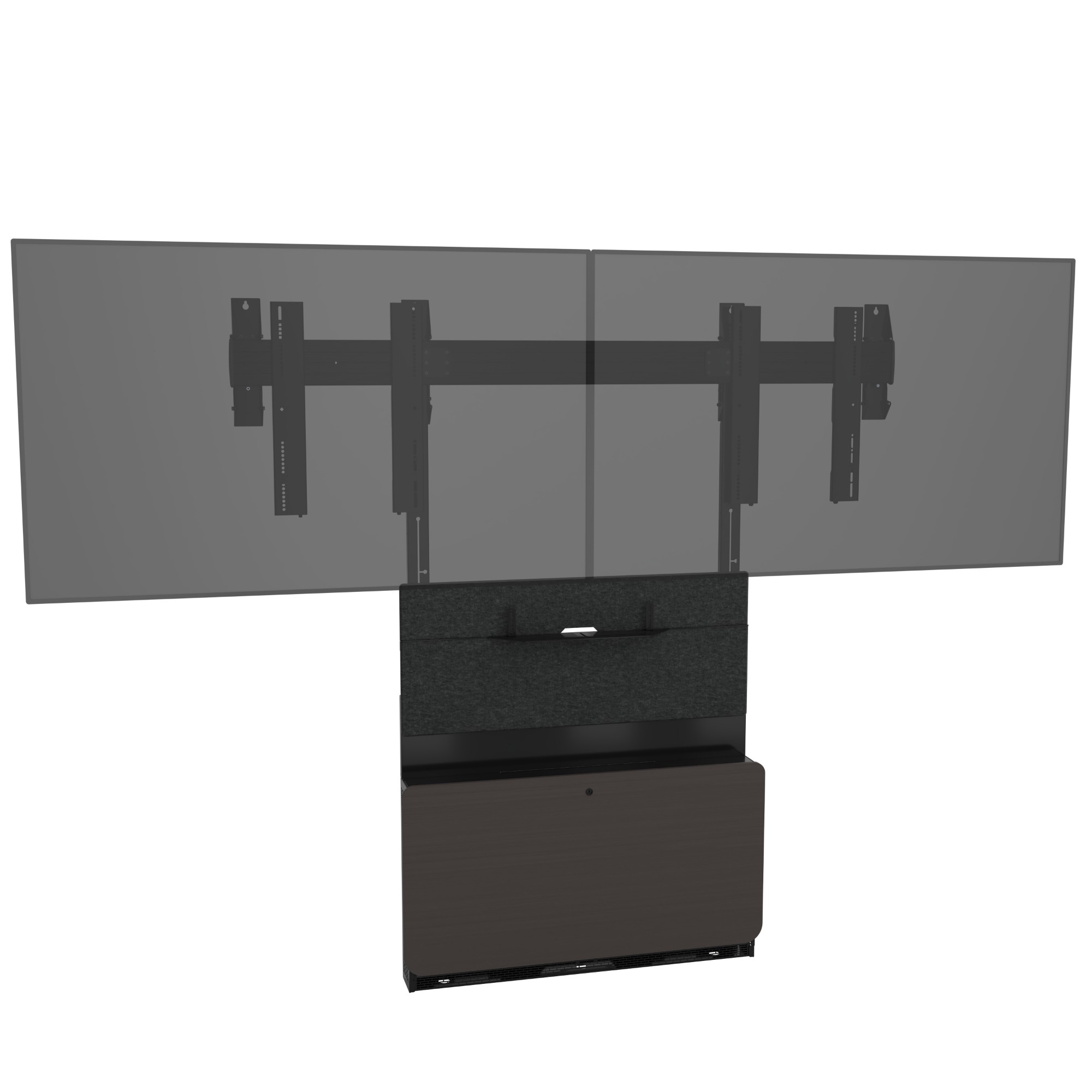 Image of Chief Tempo Floor Support Mount and Frame. Black Powdercoat. Wood Door