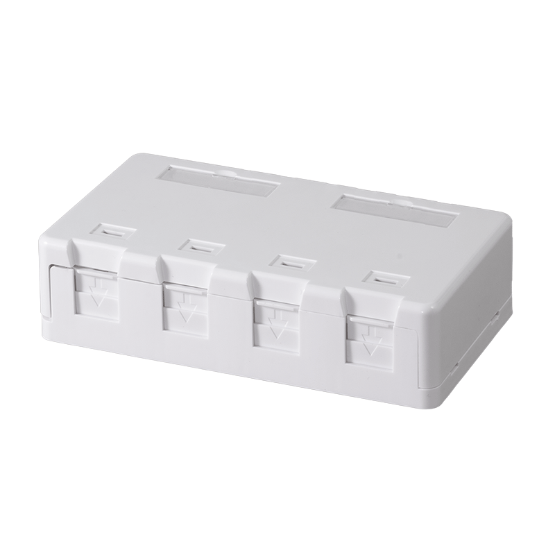 LogiLink Keystone surface mount box 4-port. with shutter