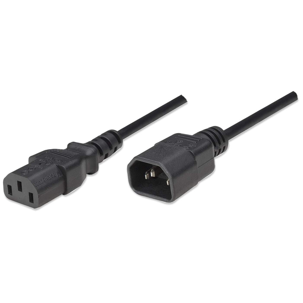 Image of Manhattan Power Cord/Cable, C14 Male to C13 Female (kettle lead),...
