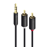 ALOGIC 3.5mm Stereo Audio to 2 X RCA Stereo Male Cable - (1) Male to (2) Male - Premium Series