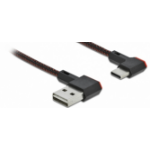 DeLOCK EASY-USB 2.0 Cable Type-A male to USB Type-C™ male angled left / right 0.2 m black