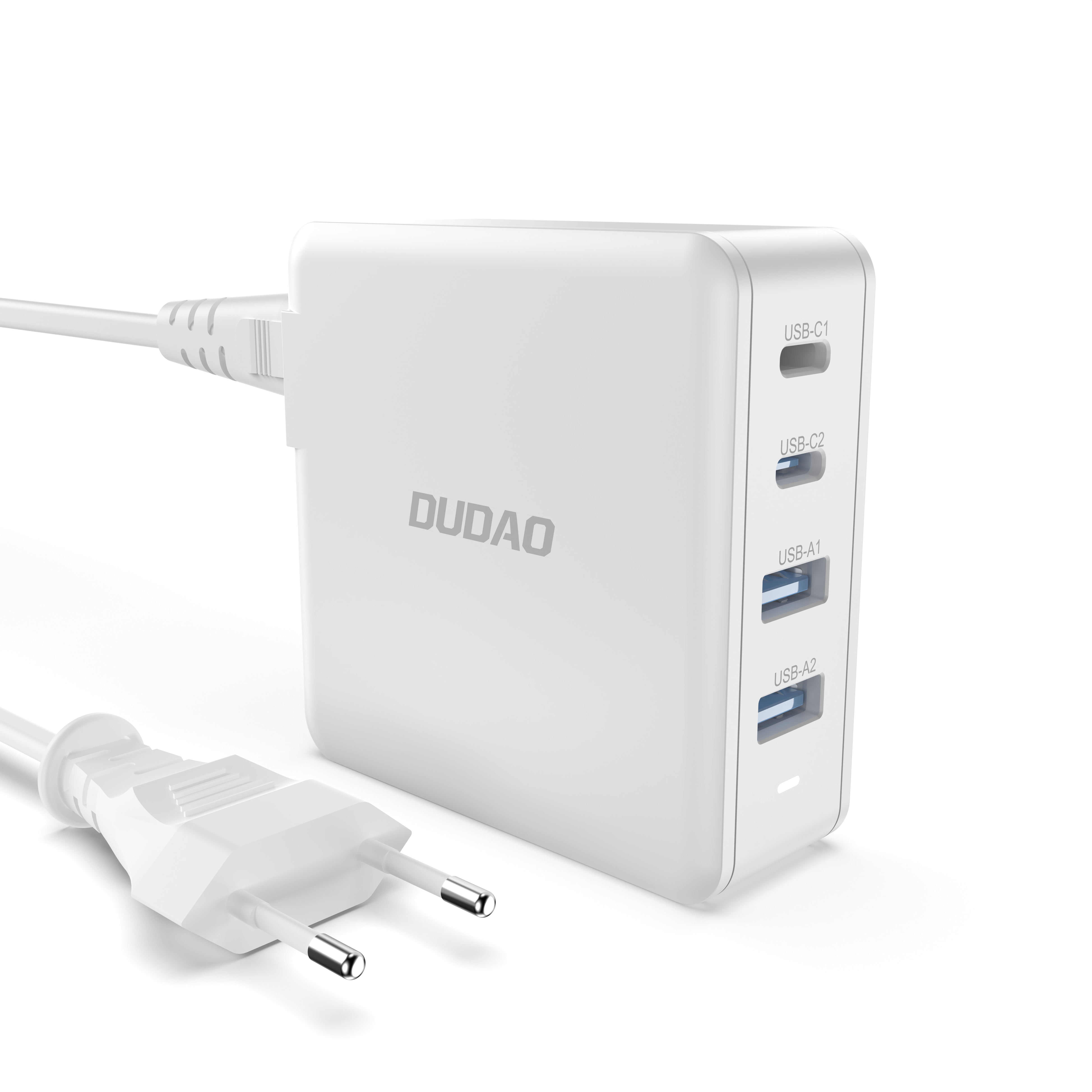 Image of DUDAO Adapter GAN 100W Type Cx2+ 2xUSB White Universal AC Fast...