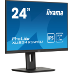 iiyama ProLite 24” 3-side borderless monitor featuring IPS (In-Plane-Switching) panel with a 16:10 aspect ratio and height-adjustable stand