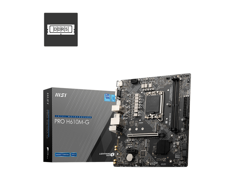 Image of MSI PRO H610M-G motherboard Intel H610 LGA 1700 micro ATX