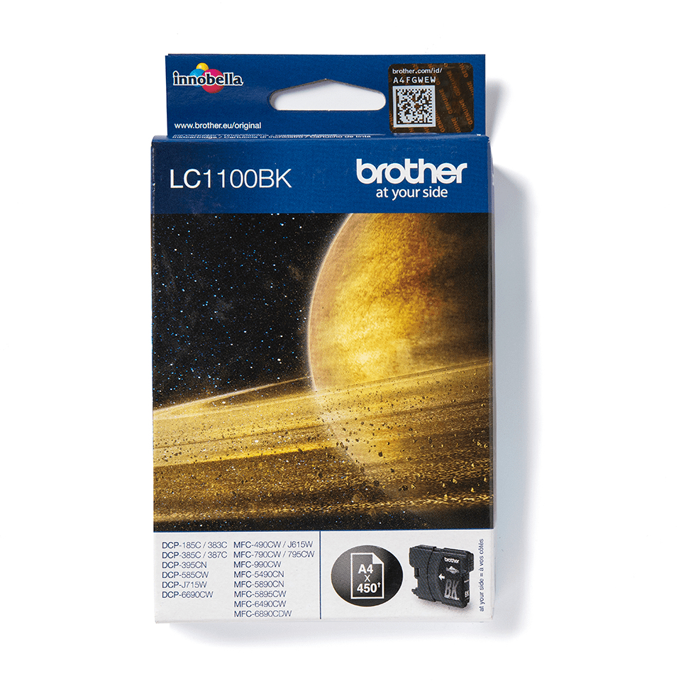 Image of Brother LC-1100BK Ink cartridge black, 450 pages ISO/IEC 24711...