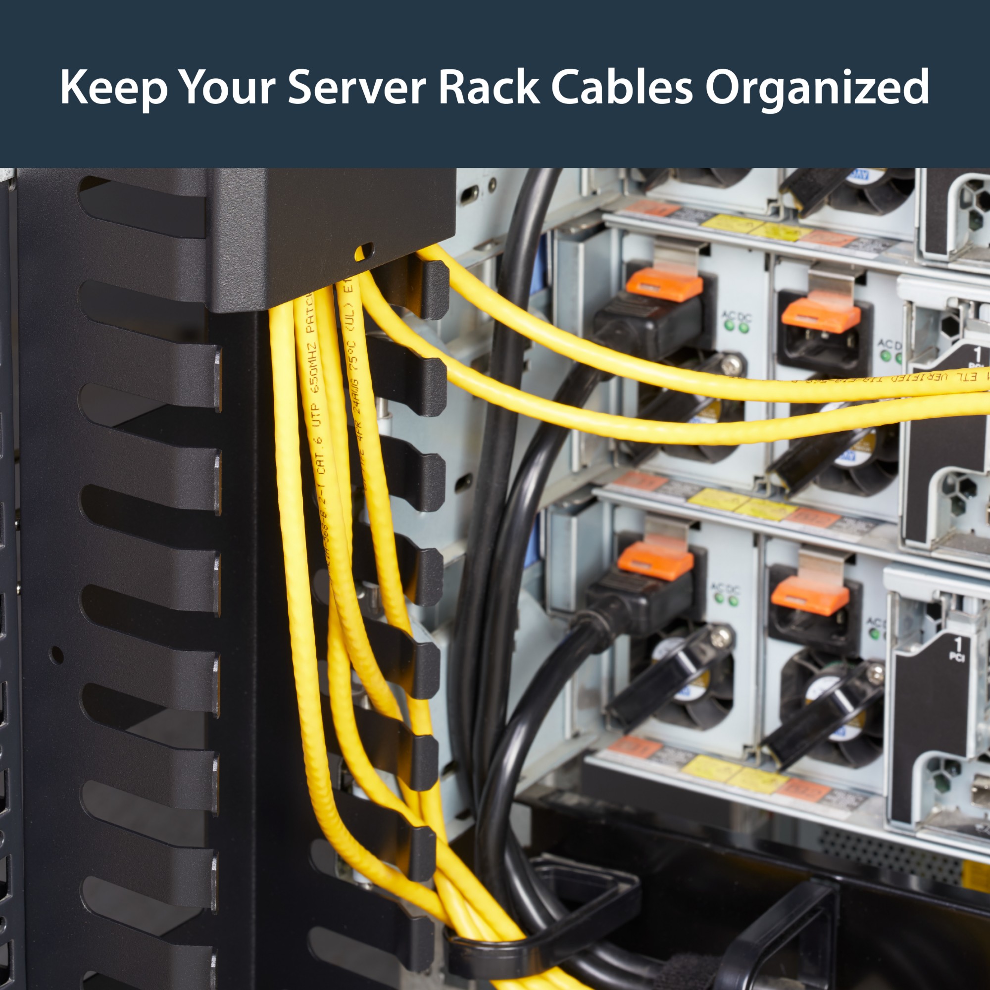 StarTech.com Vertical Cable Organizer with Finger Ducts - 0U - 3 ft.