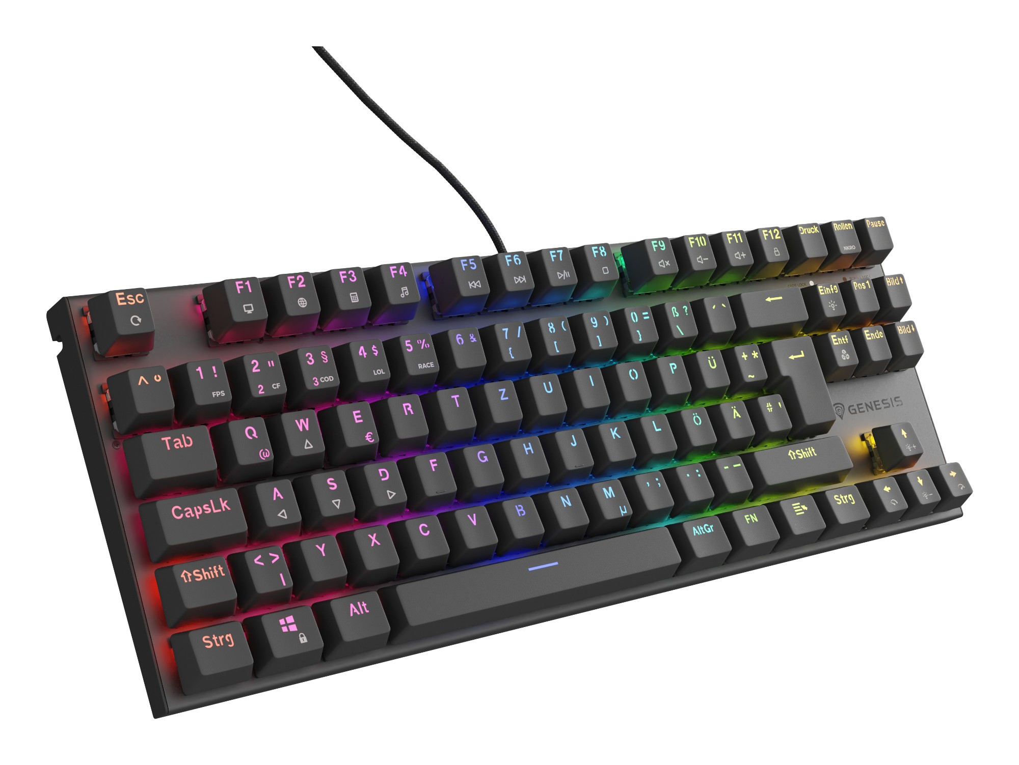 GENESIS Thor 303 TKL keyboard Gaming USB QWERTZ German Black