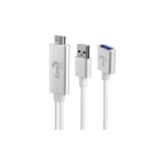 AEROCOOL Premium Universal USB HDMI TV Cable, Stainless Steel Silver