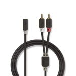 Nedis CABW22255AT02 audio cable 2 x RCA 3.5mm Anthracite