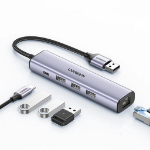 Ugreen EU Product - Hub USB-A 3.0 to 3 x USB-A / Ethernet RJ45 / USB-C PD - Gray