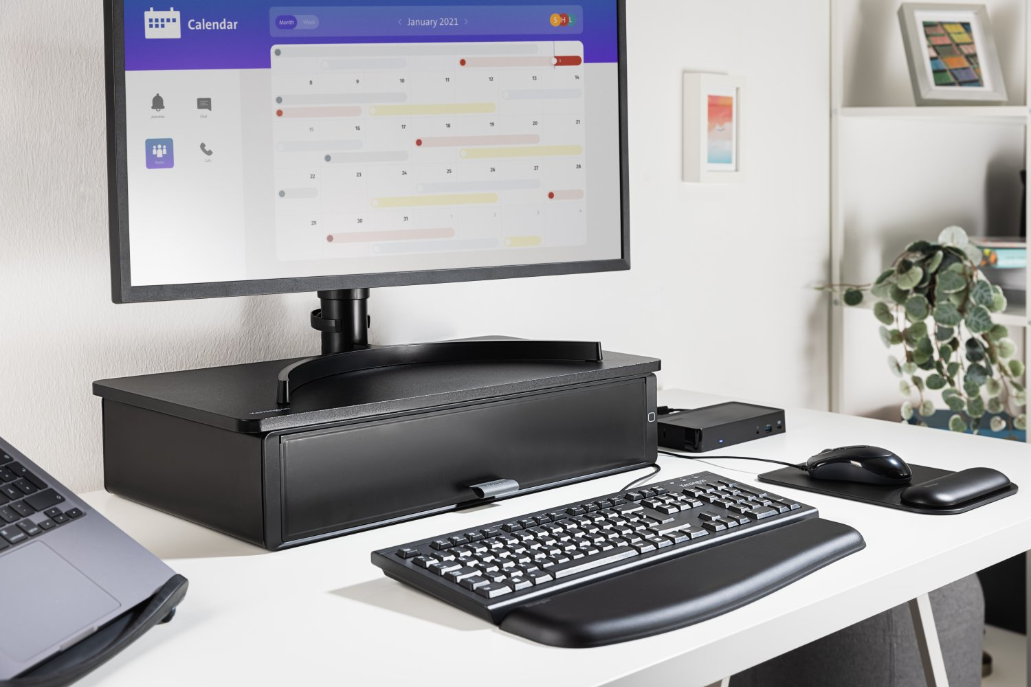 Image of Kensington UVStand monitor stand with UVC sanitisation compartment
