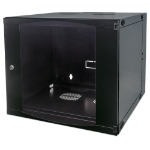 Intellinet Network Cabinet, Wall Mount (Double Section Hinged Swing Out), 9U, 450mm Depth, Black, Flatpack, Max 30kg, Swings out for access to back of cabinet when installed on wall, 19", Parts for wall installation not included, Three Year Warranty