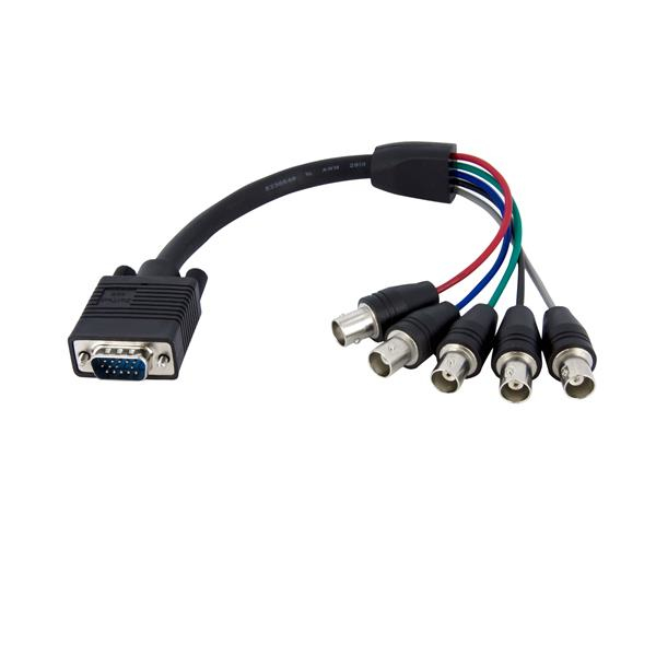 Image of StarTech.com 1 ft Coax HD15 VGA to 5 BNC RGBHV Monitor Cable - M/F