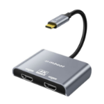 mBeat Tough Link USB-C to Dual 4K/60Hz HDMI MST Adapter 4K (3840x2160) @ 60Hz, 4K (3840x2160) @ 30Hz, 2K (2560x1440) @ 60Hz- Space Grey