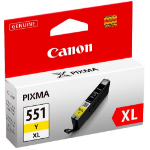 Canon 6446B004/CLI-551YXL Ink cartridge yellow high-capacity Blister, 695 pages 11ml for Canon Pixma IP 8700/IX 6850/MG 5450/MG 6350/MX 725