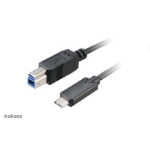 Akasa USB A/B, 100cm USB cable 1 m USB 3.2 Gen 2 (3.1 Gen 2) USB C USB B Black