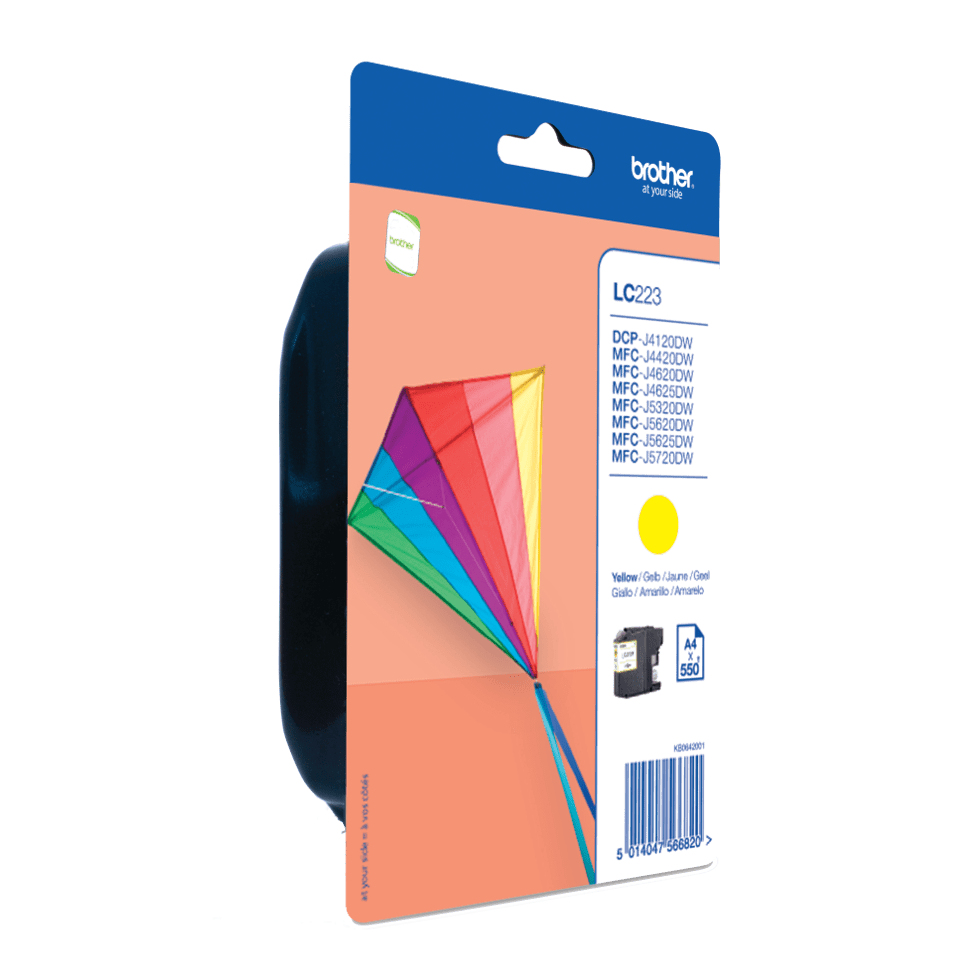 Brother LC-223YBP Ink cartridge yellow Blister. 550 pages ISO/IEC 2471