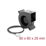 DeLOCK Radial Fan / Blower Fan 12 V DC 60 x 60 x 25 mm with 3 pin fan connector, black