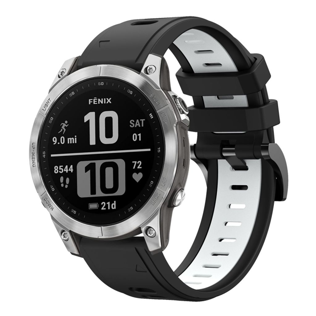 EU Product - Instinct 2 Solar Two-color Silicone Watch Band - Black / White thumbnail