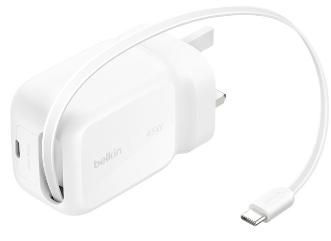 Belkin Retractable Gan Wall Charger 45W