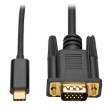 Tripp Lite U444-003-V USB-C to VGA Active Adapter Cable (M/M), Black, 3 ft. (0.9 m)
