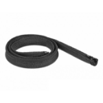 DeLOCK Braided Sleeve with zip fastener heat-resistant 1 m x 20 mm black