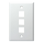 Monoprice Monoprice Mid-Size Keystone Plate 3 Port, Ultra White, UL