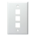 Monoprice Monoprice Mid-Size Keystone Plate 3 Port, Ultra White, UL
