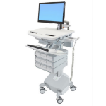 Ergotron StyleView Aluminium, Grey, White Flat panel Multimedia cart