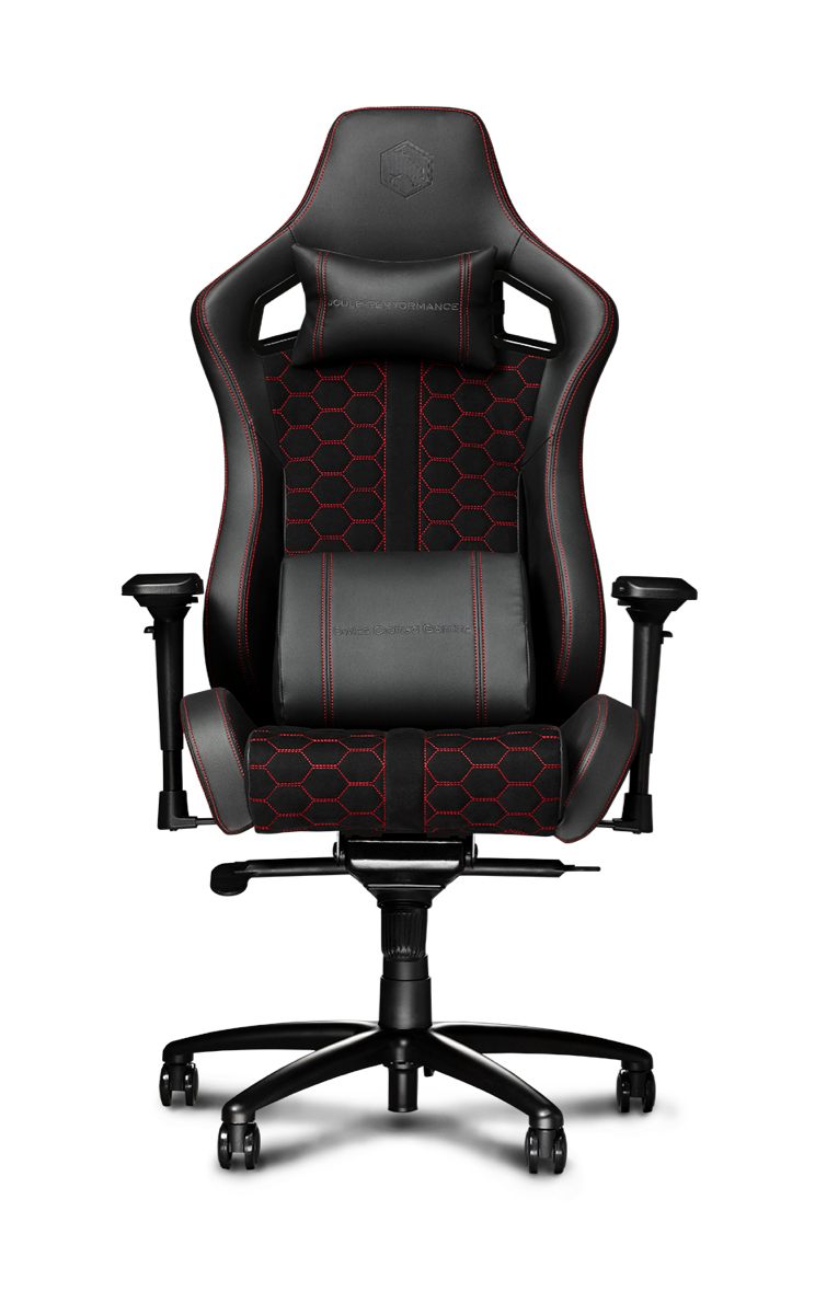 joule performance raid pc gaming chair padded seat black, red