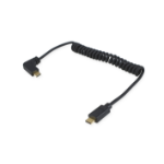 Equip USB 2.0 C to C 90Â°angled Coiled Cable, M/M, 1 m