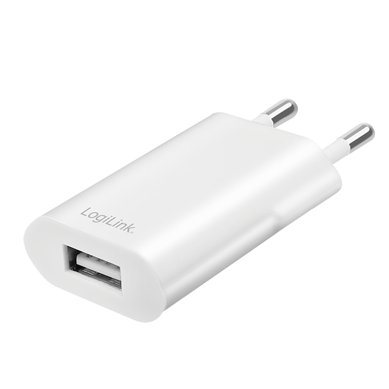 LogiLink USB Wall Charger. 1port. 1x USB-AF. 5W. white