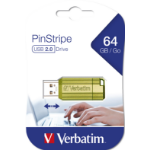 Verbatim Store n Go Pinstripe USB 2.0 Eucalyptus Green 64GB - USB-Stick - 64 GB USB flash drive USB Type-A Blauw