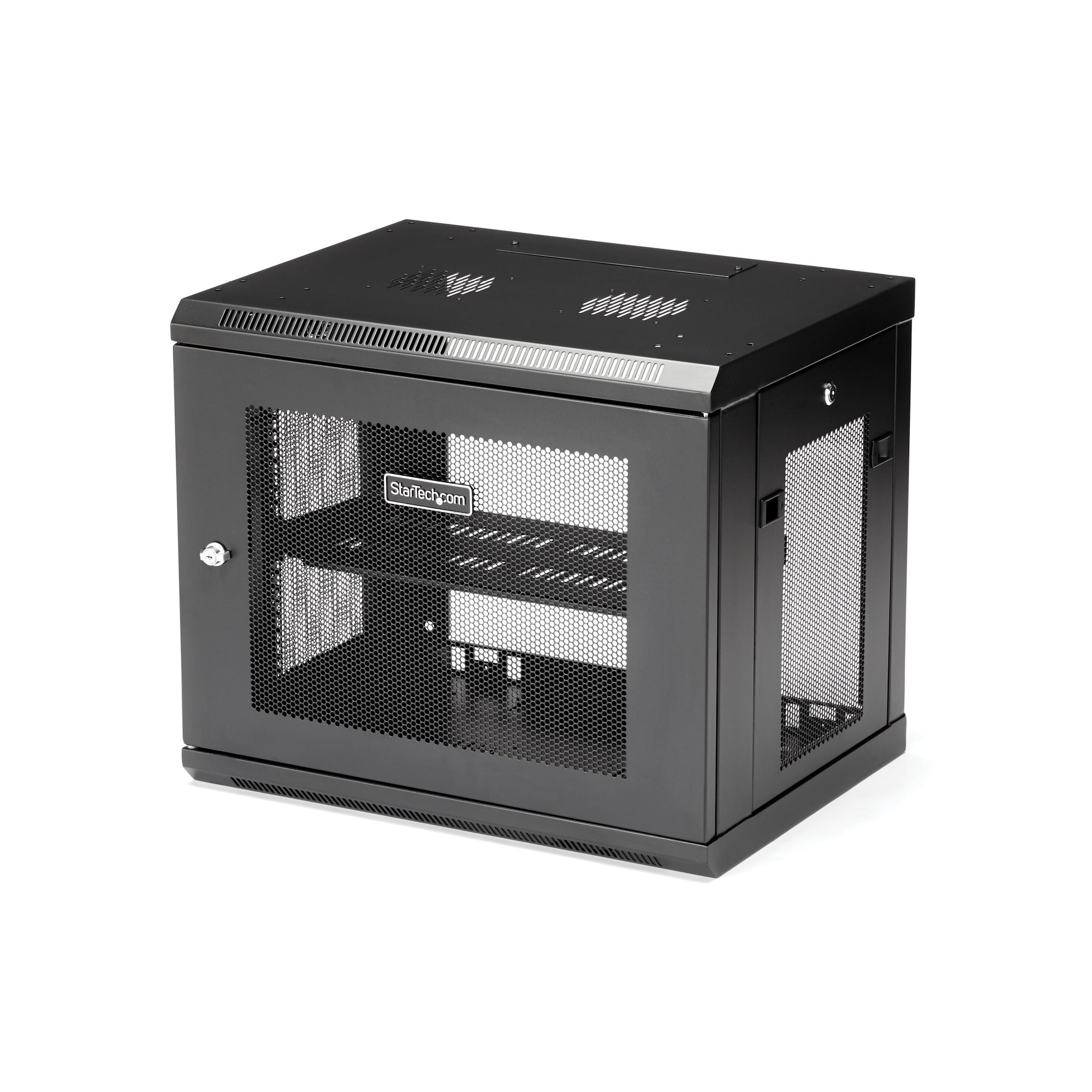 Image of StarTech.com 2-Post 9U Wall Mount Network Cabinet with 1U Shelf,...