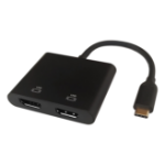 Deltaco USBC-2HDMI video cable adapter 0.1 m USB Type-C 2 x HDMI Black