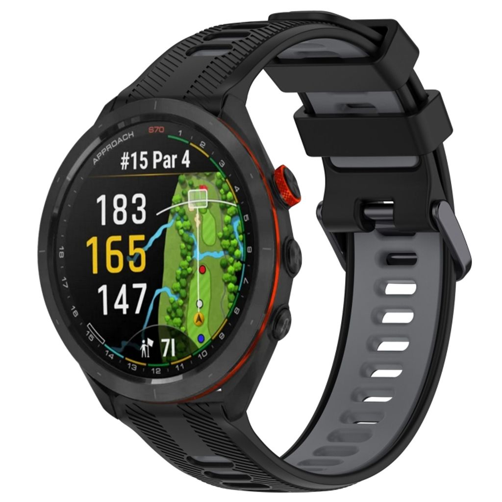 EU Product - Approach S70 47mm Silicone Watch Band - Black / Gray thumbnail