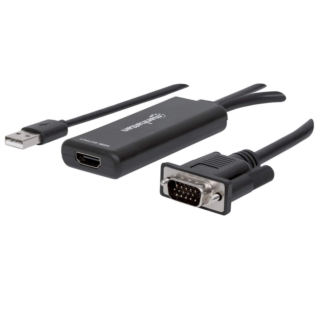 Image of Manhattan VGA and USB-A to HDMI Converter, Analog VGA Video and...