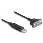 DeLOCK 66453 seriële kabel Zwart 0,5 m USB Type-A RS-232