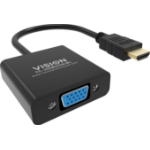 Vision TC-HDMIVGA/BL video cable adapter 0.23 m HDMI Type A (Standard) VGA (D-Sub) Black