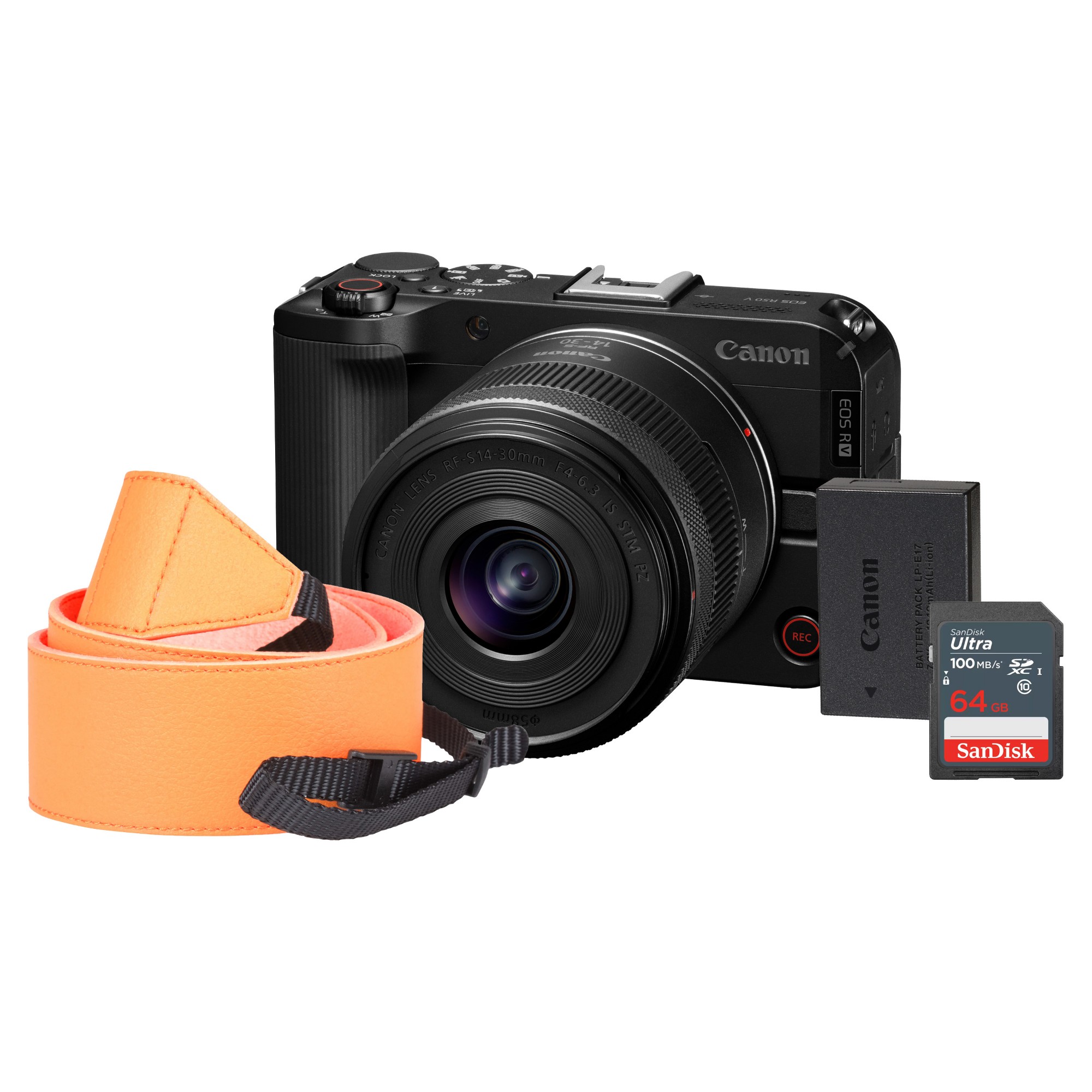 Canon EOS R50 V APS-C Mirrorless Camera - Camera + 14-30mm Lens with A