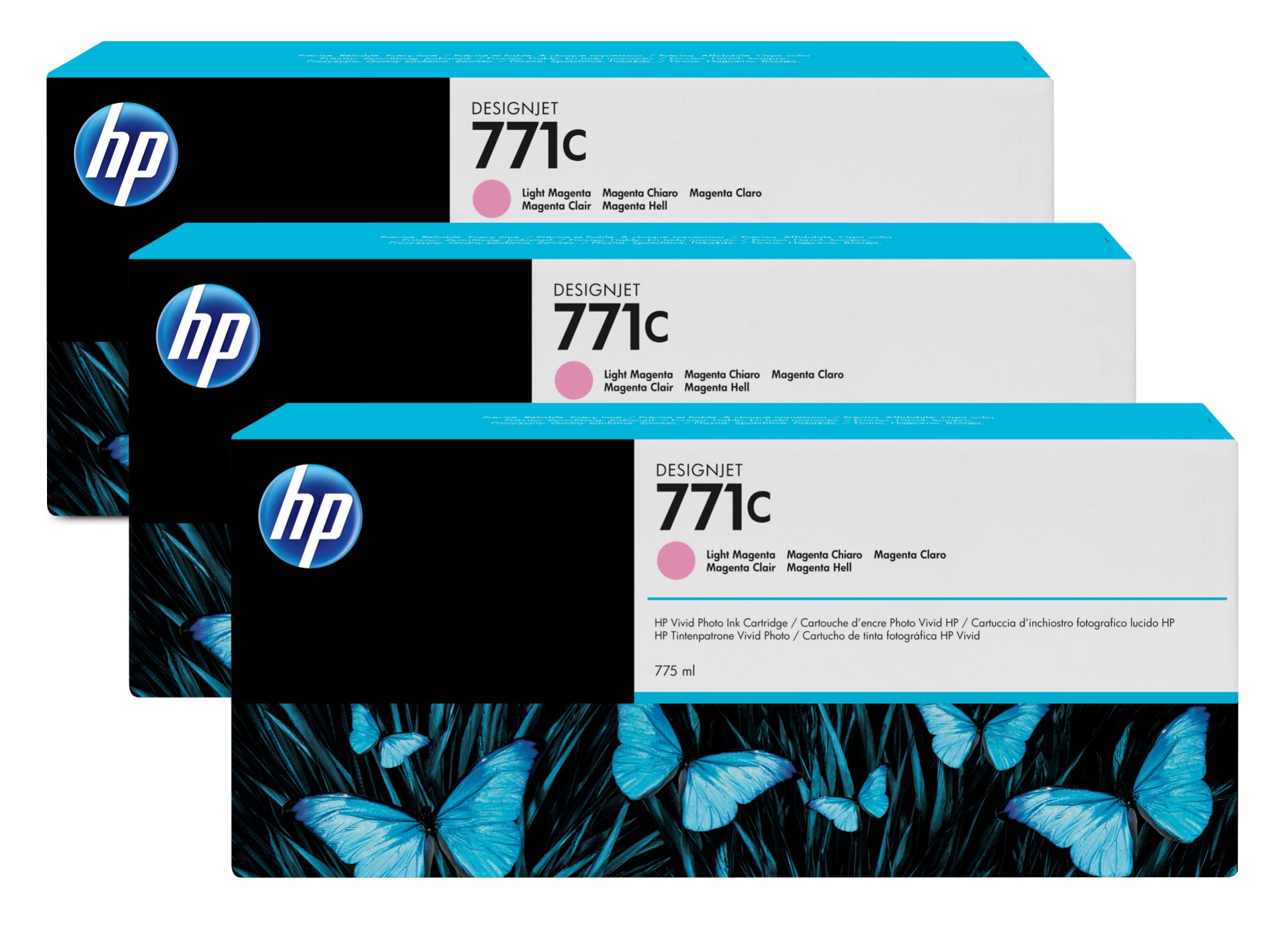 HP  B6Y35A/771C Ink cartridge light magenta 775ml Pack=3 for  DesignJ
