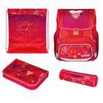 Herlitz Loop Plus Sweet Hearts school bag set Girl Polyester Pink, Red