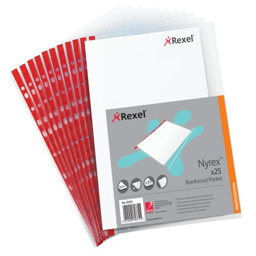 Rexel Nyrex Reinforced Side Opening A4 Pocket Clear (25)