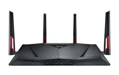ASUS RT-AC88U wireless router Gigabit Ethernet Dual-band (2.4 GHz / 5 GHz) Black, Red