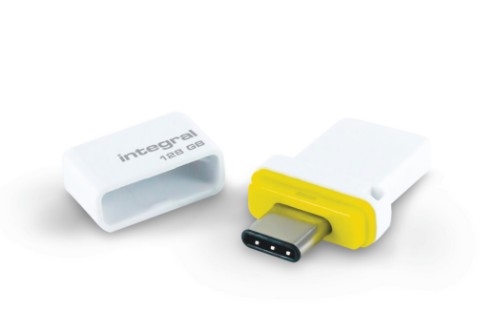 Integral 128GB USB3.0 DRIVE FUSION DUAL TYPE-C YELLOW UP TO R-180 W-30 MBS USB flash drive USB Type-A / USB Type-C 3.2 Gen 1 (3.1 Gen 1) White, Yellow