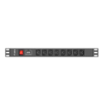 Lanberg PDU-08I-0200-C20-BK power distribution unit (PDU) 8 AC outlet(s) 1U Black