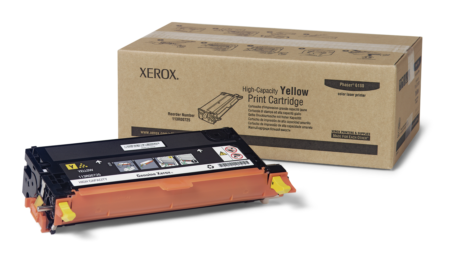 Xerox 113R00725 Toner cartridge yellow, 6K pages/5% for Xerox Phaser 6180