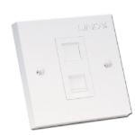 Lindy CAT6 Single Wall Plate with 1 x RJ-45 Shuttered Socket, Unshielded